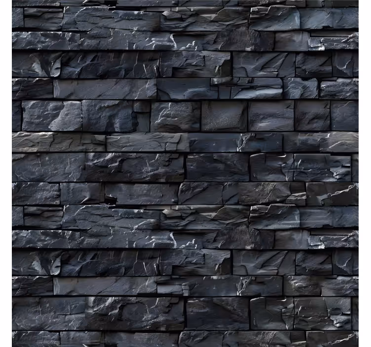 Black pattern stone effect wallpaper - TenStickers