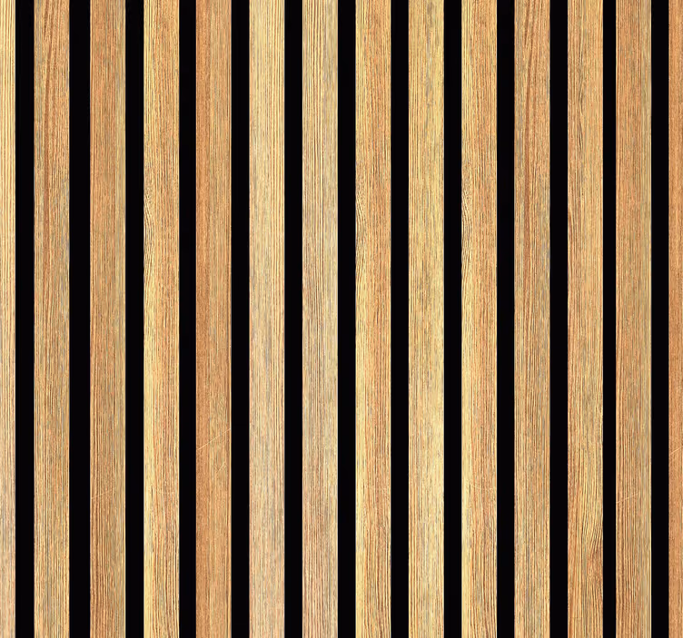 Wood style brown wooden slats in teak wallpaper - TenStickers