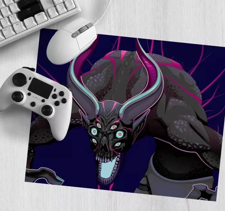 Blue and purple monster gaming mouse pad - TenStickers