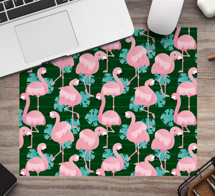 Flamingo Tropics mouse pad pattern - TenStickers