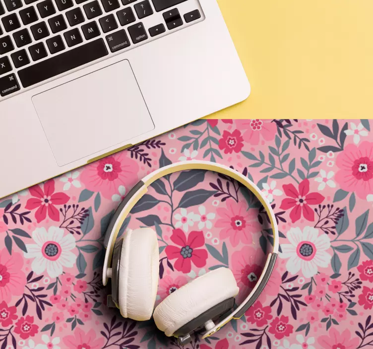 Floral Pink Motif mouse pad pattern - TenStickers