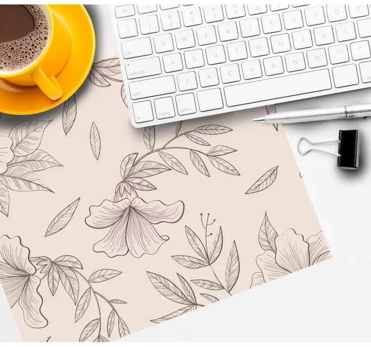hand drawn floral pattern  original mouse pad - TenStickers