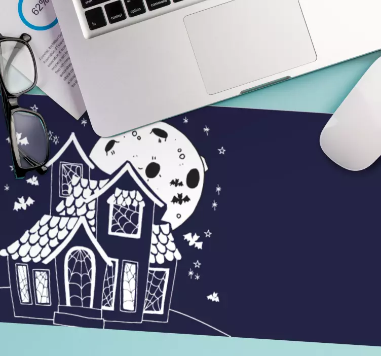 Haunted House Silhouette mouse pad - TenStickers
