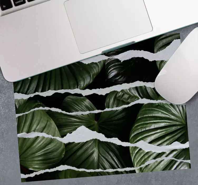 Leaf background with ripped paper mousepads - TenStickers