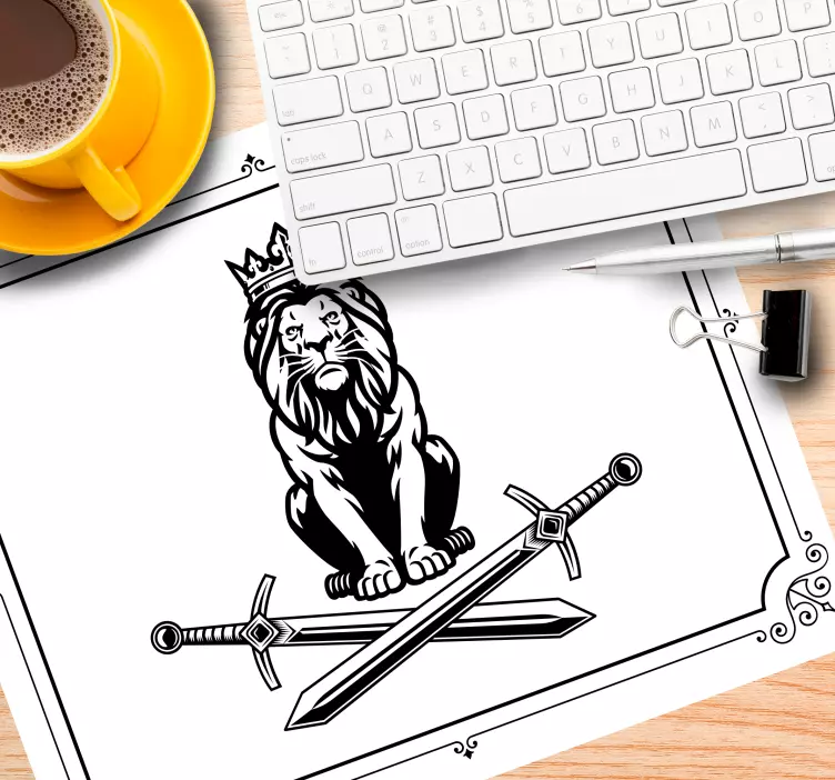 Regal Lion Emblem mouse pad - TenStickers