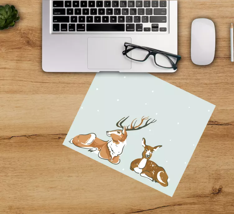 Resting Deer Illustration original mouse pad - TenStickers