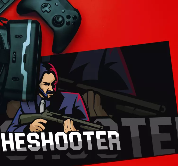 Shooter gaming vinyl mouse pad - TenStickers