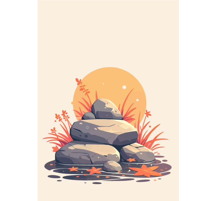 Stones on water bathroom blind - TenStickers