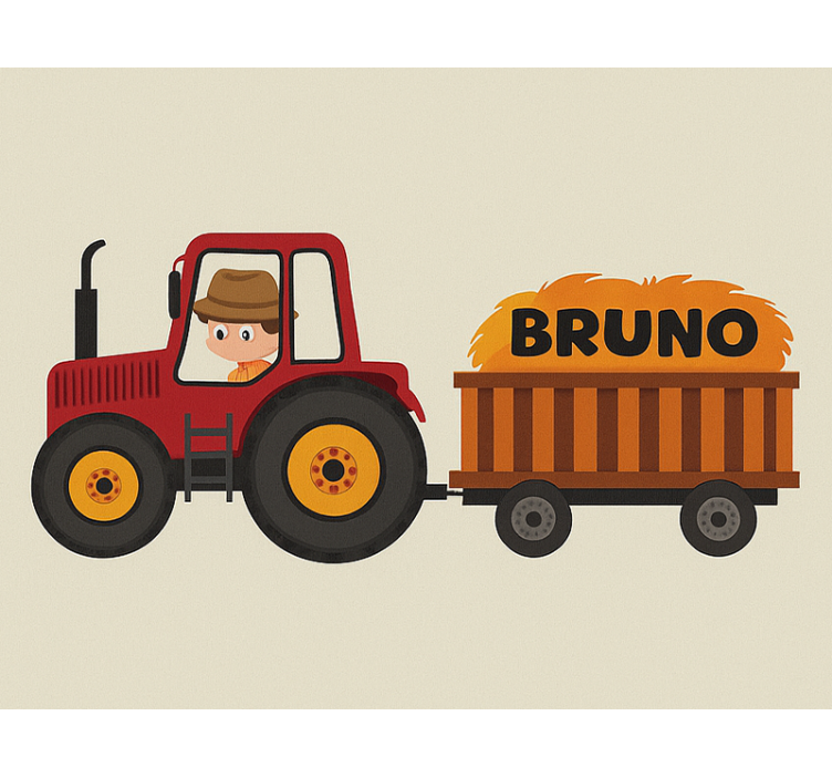 Tractor design with name blind children - TenStickers