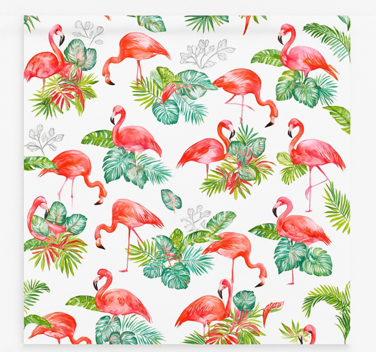 Flamingo Tropical Pattern blind kitchen - TenStickers