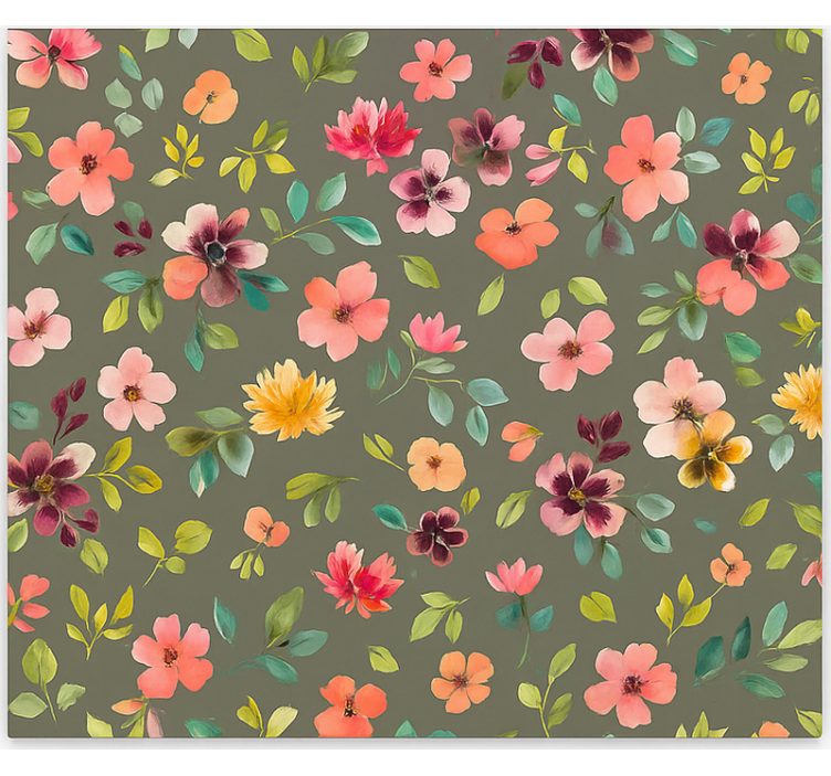 Vibrant Watercolor flowers blind kitchen - TenStickers