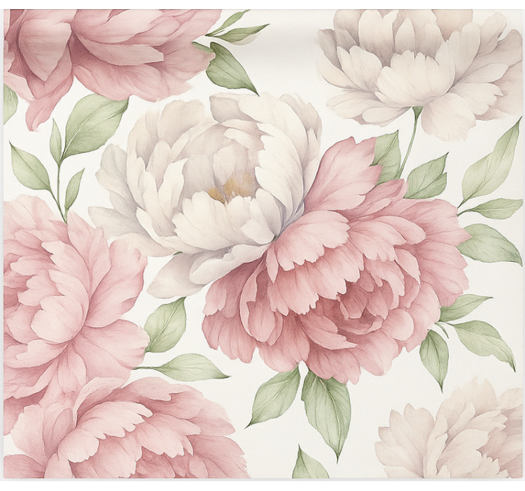 Blushing peony print blind kitchen - TenStickers