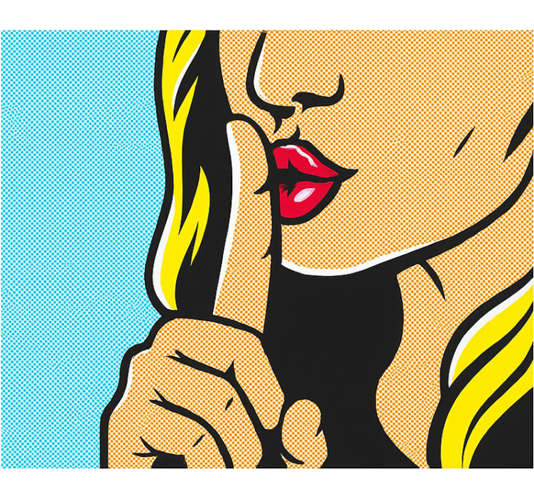 Pop art girl shushing blind teens - TenStickers