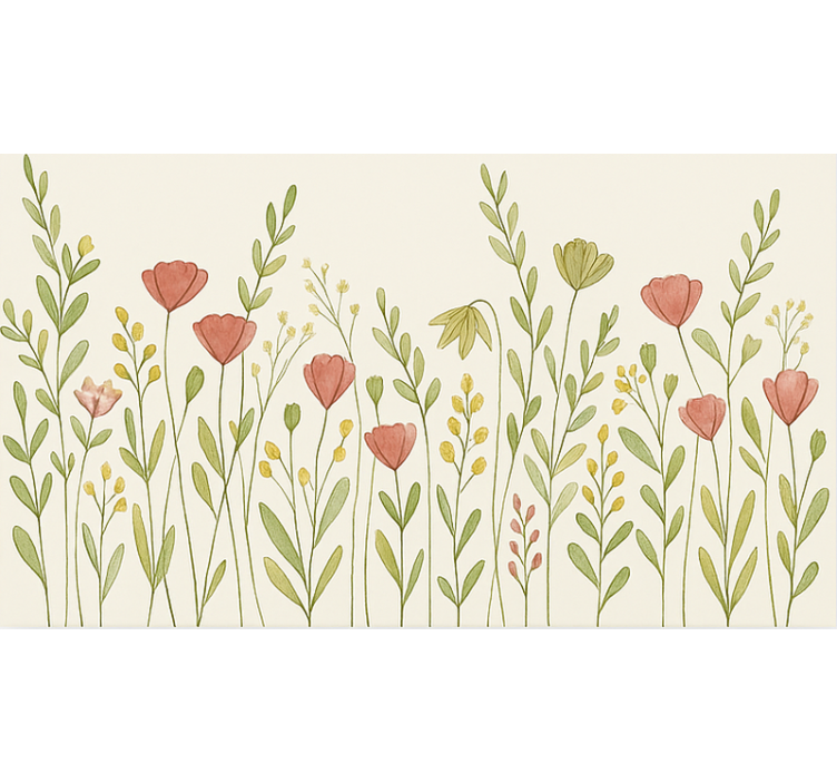 Poppy flower field  dining room blind - TenStickers