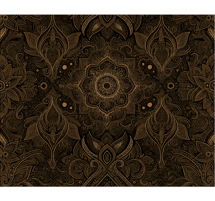 Dining room blind in black and gold mandala - TenStickers