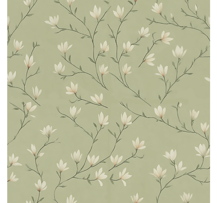 Dining room blind olive tone blooming branches - TenStickers
