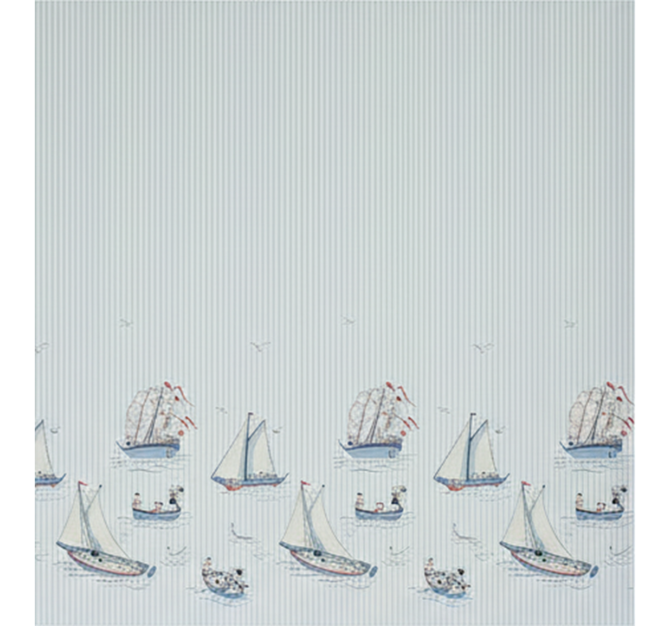 Scandinavian blind ocean blue sailing boats - TenStickers