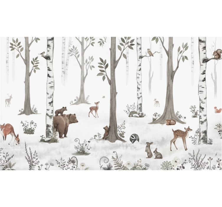 Tree blind playful woodland illustration - TenStickers