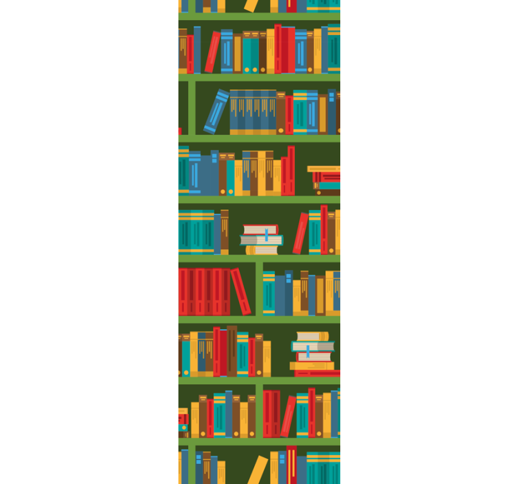 Home office blind in vintage green library - TenStickers
