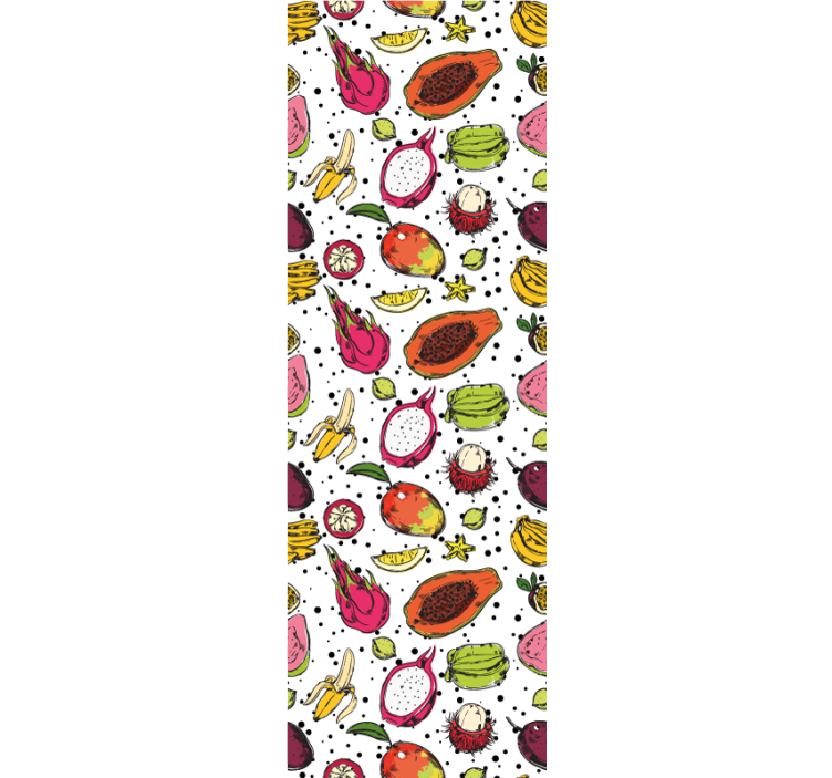 Blind kitchen sketch of vibrant tropical fruits - TenStickers