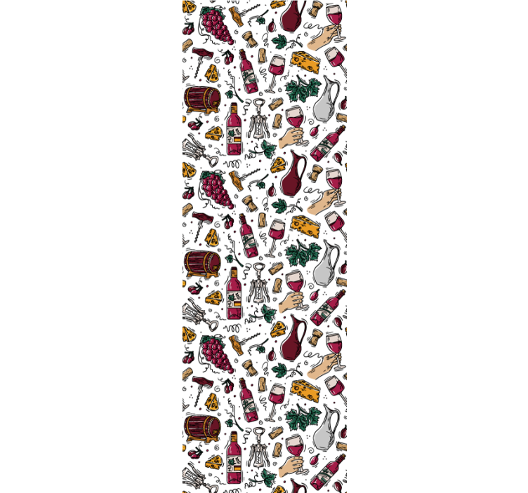 Blind kitchen vintage grapes, wine and cheese pattern - TenStickers