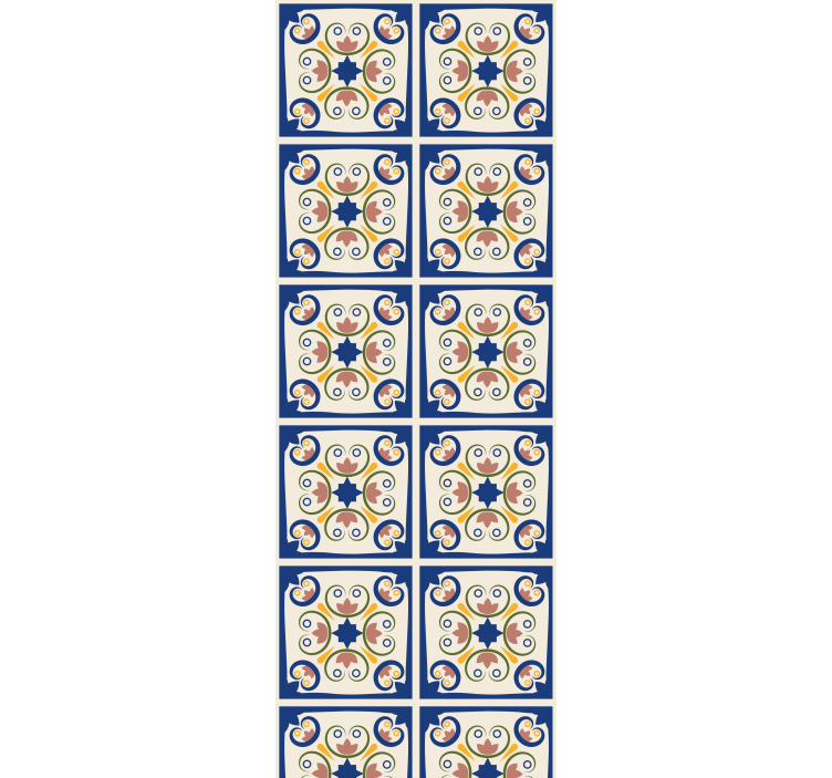 Blind kitchen pink floral portuguese tile - TenStickers