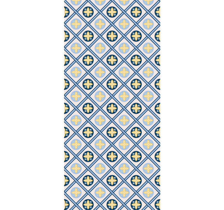 Blind kitchen baby blue and yellow portuguese tile - TenStickers