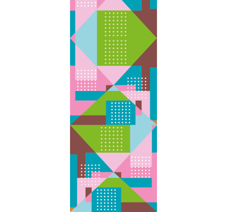 Dining room blind in pastel geometric design - TenStickers