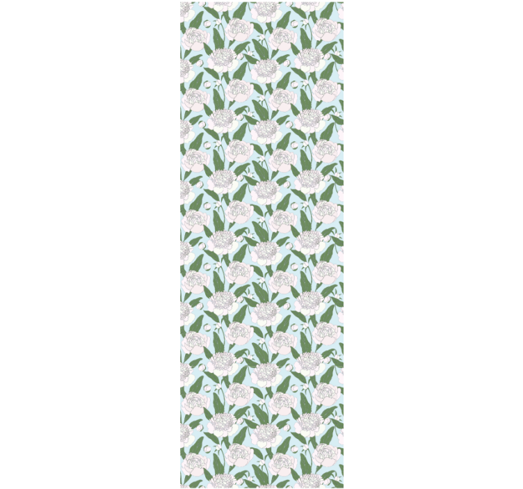 Dining room blind with white floral grandmillenial pattern - TenStickers