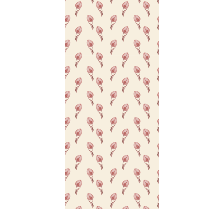 Dining room blind with small pink tulips pattern - TenStickers
