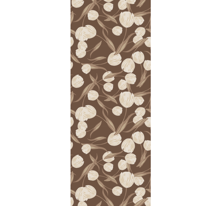 Dining room blind with elegant beige tulips pattern - TenStickers