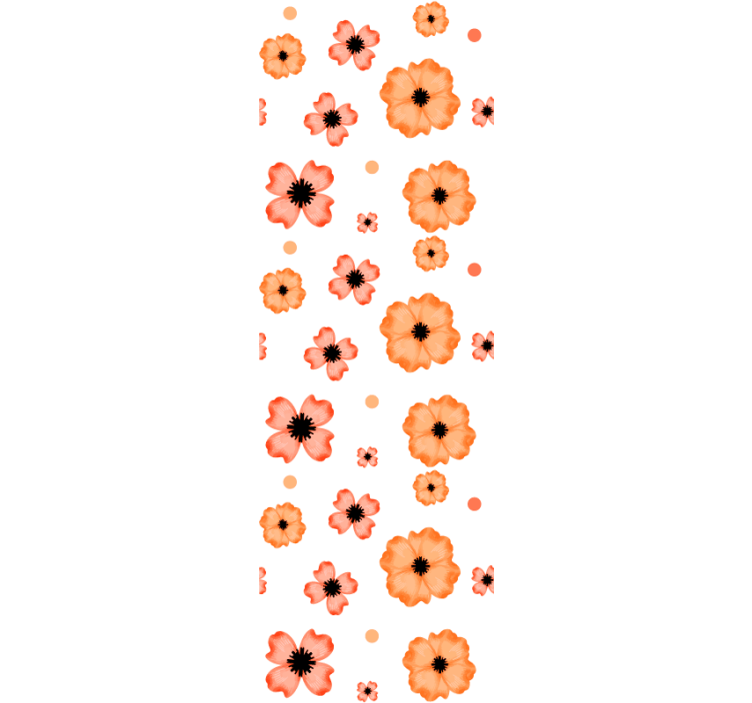 Dining room blind in orange and pink watercolor pattern - TenStickers