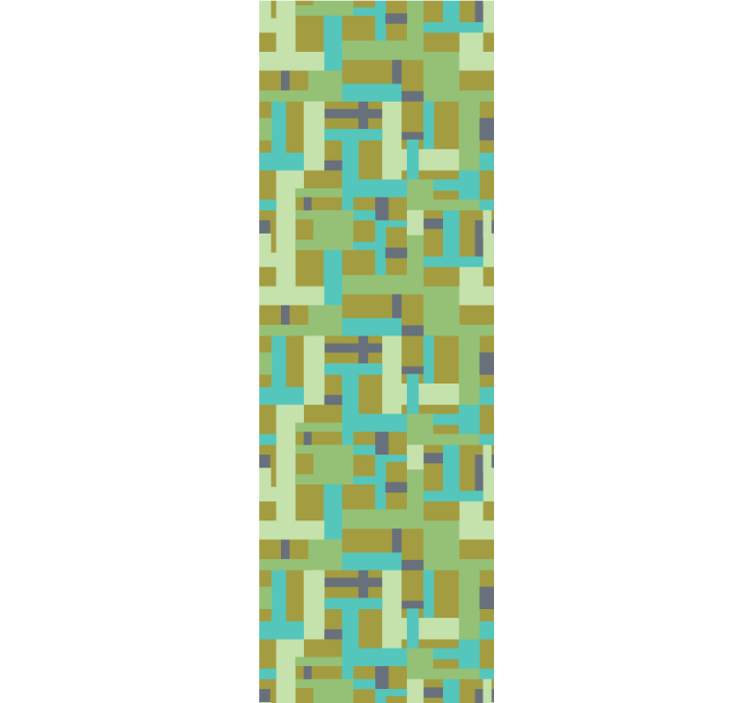 Dining room blind in colorful retro rectangle pattern - TenStickers