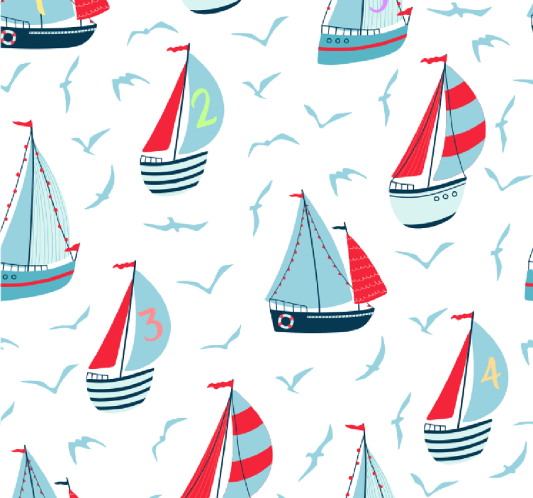 Blind children sailboats and birds - TenStickers