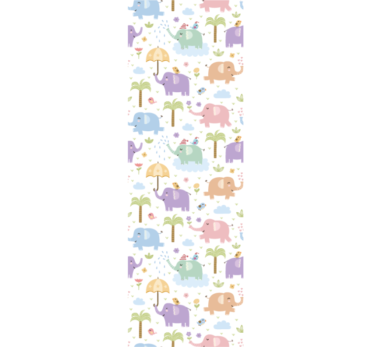 Blind children cute pattern with elephants - TenStickers