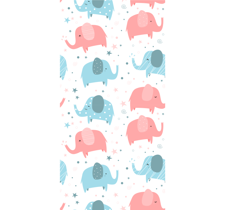 Blind children elephant in pink and blue - TenStickers