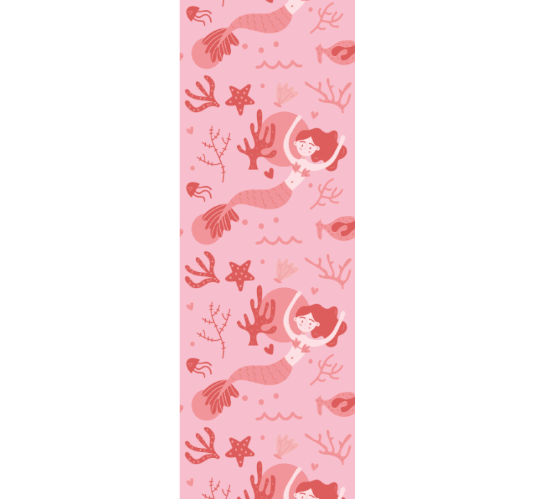 Blind children mermaid pink waving and smiling - TenStickers
