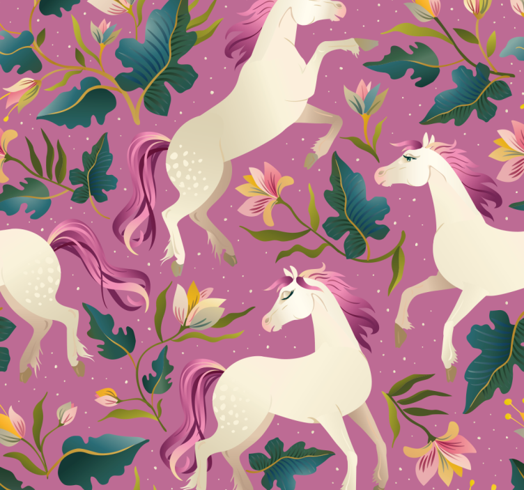 Blind children pink floral horse design - TenStickers