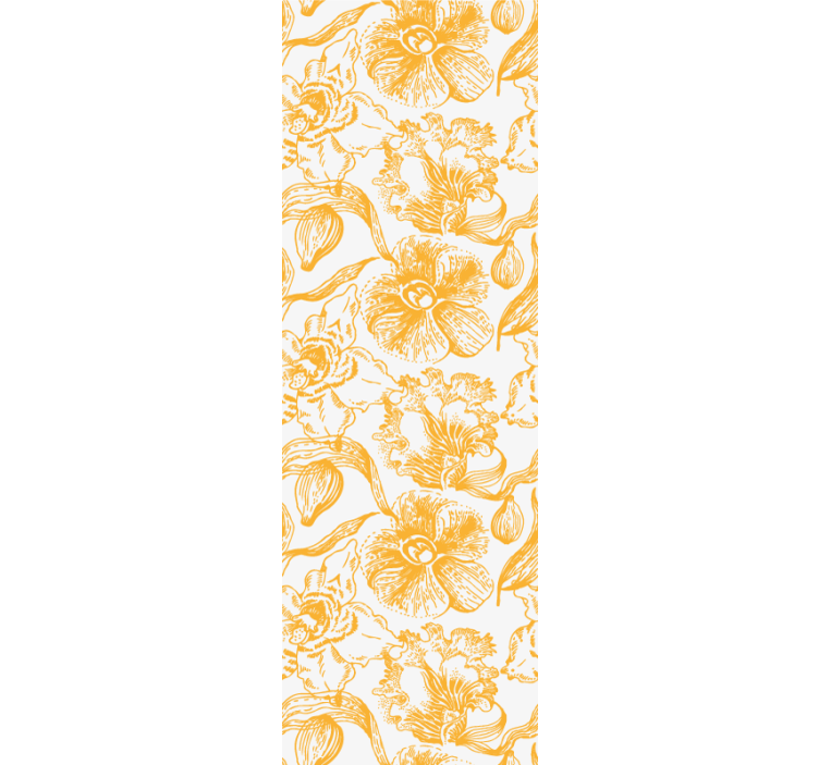 Blind office with yellow orchid flower pattern - TenStickers