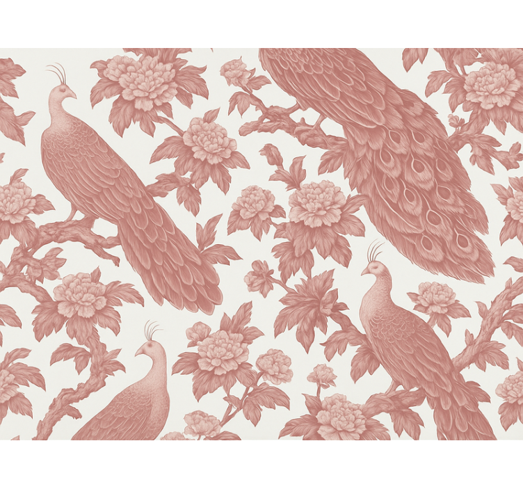Blind pink textile with pink peacocks pattern - TenStickers