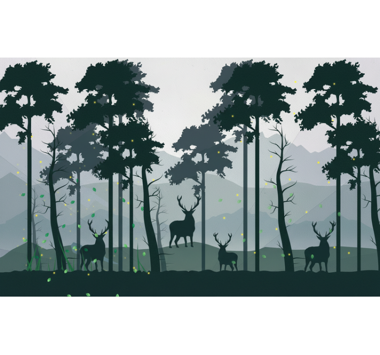 Blind kitchen silhouette forest scandinavian - TenStickers