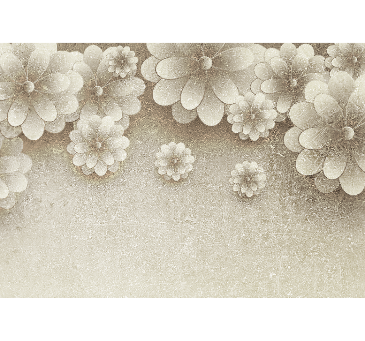 Blind kitchen 3d flower effect in grey color - TenStickers