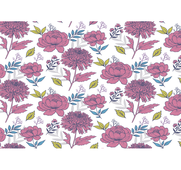 Blind kitchen big multicolor floral pattern - TenStickers