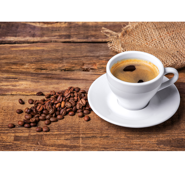 Blind kitchen coffee on a wooden table - TenStickers