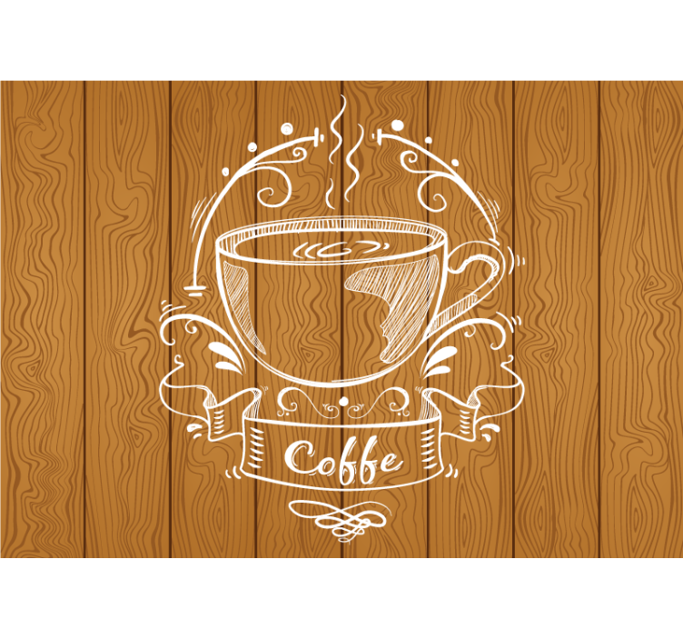 Blind kitchen coffee wood panels - TenStickers