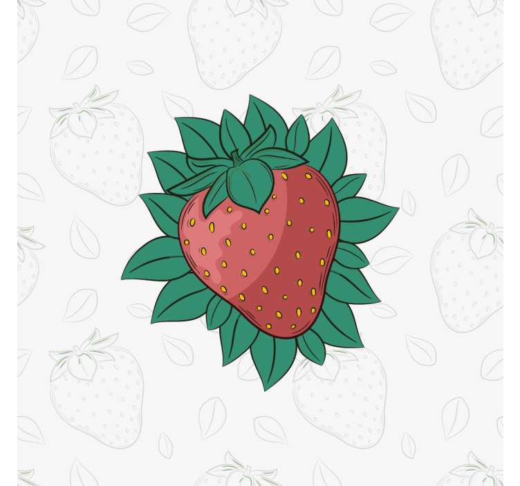 Blind kitchen fresh juicy strawberries green leaves - TenStickers
