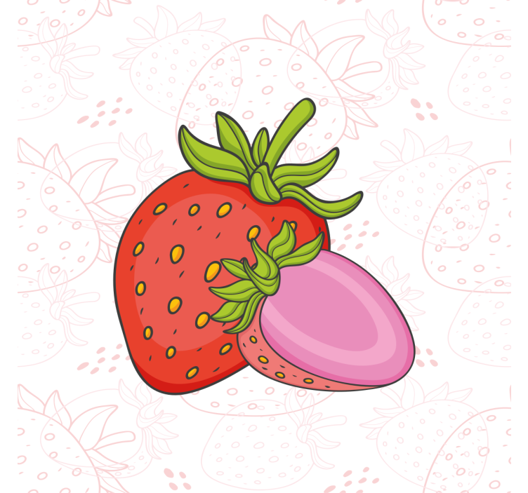 Blind kitchen seamless red and pink strawberries - TenStickers