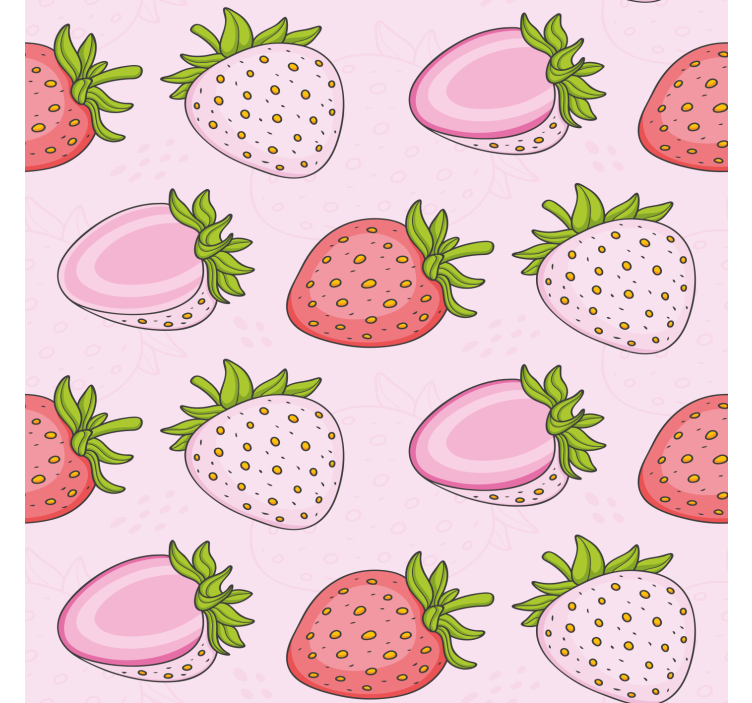 Blind kitchen seamless pink and red strawberries - TenStickers