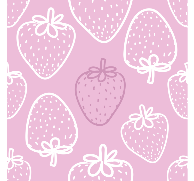 Blind kitchen seamless pink strawberry gift wrap - TenStickers