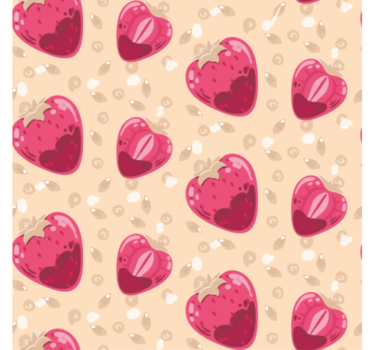 Blind kitchen strawberry pattern on beige - TenStickers